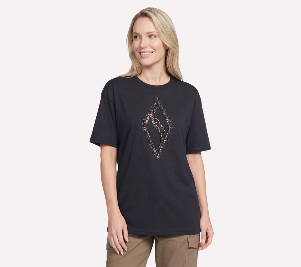 Skechers Skechers Gold Splatter Diamond Short Sleeve Tee Women