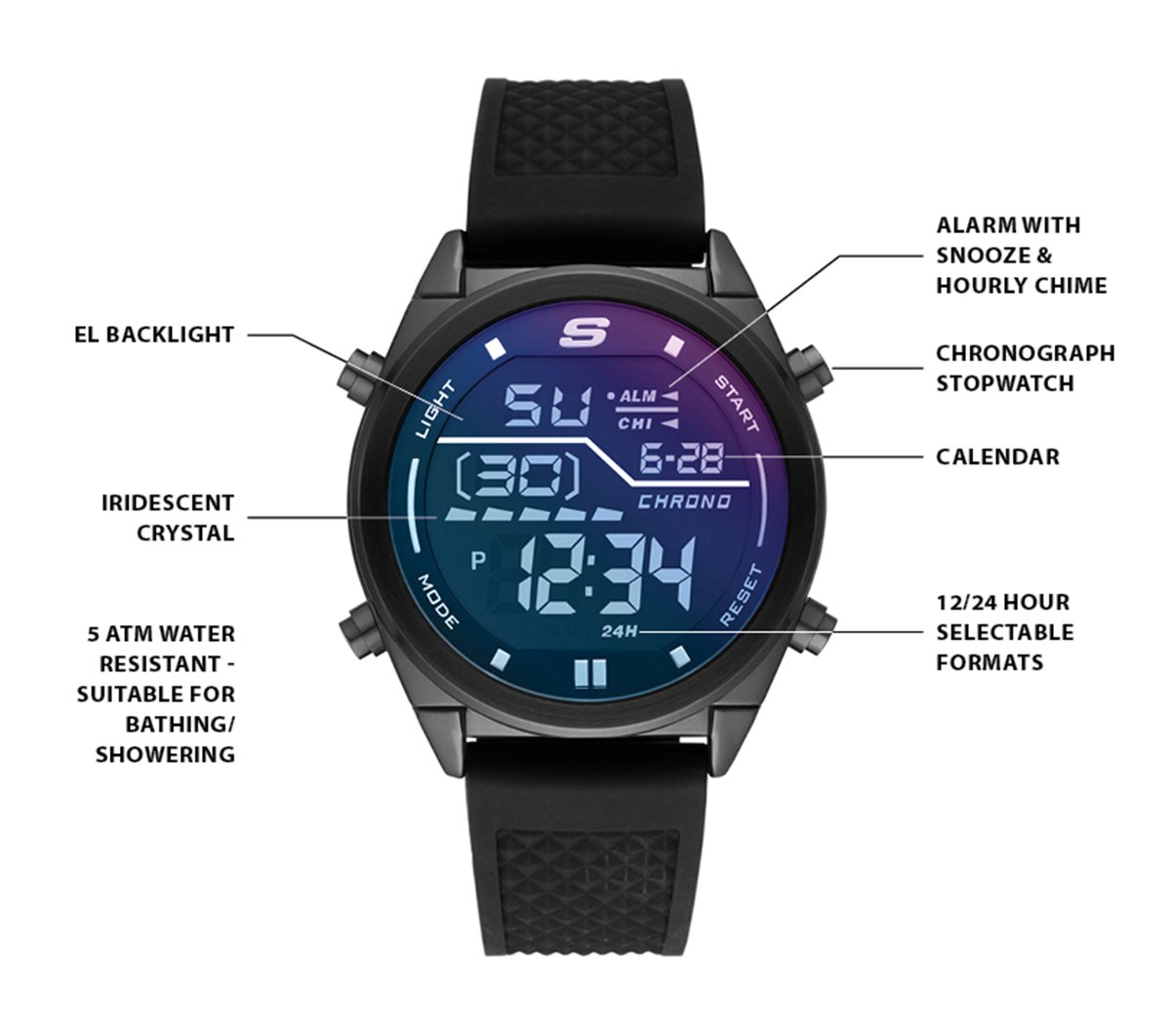 Skechers Skechers Accessories Blue Face Digital Watch Men