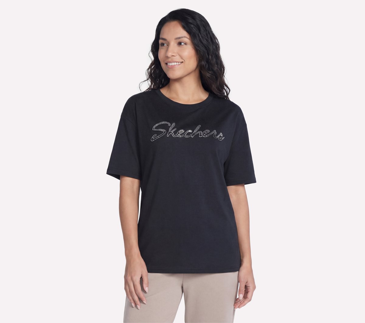 Skechers Skechers Script Diamond Studded Short Sleeve Tee Women