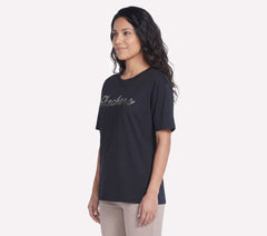 Skechers Skechers Script Diamond Studded Short Sleeve Tee Women