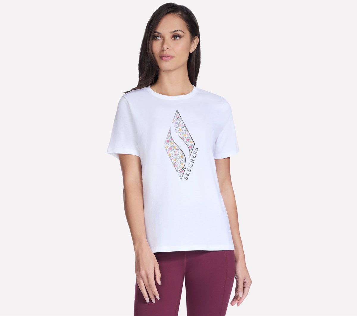 Skechers Skechers Floral Diamond Short Sleeve Tee Women
