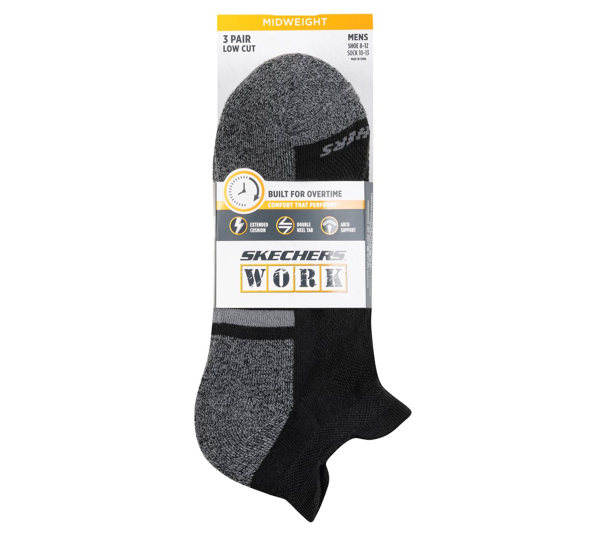 Skechers Skechers Lowcut Heel Tab Work Socks - 3 Pack Men