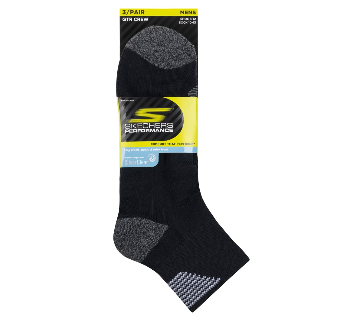 Skechers Skechers 3 Pack Men's Half Terry Quarter Crew Socks Men