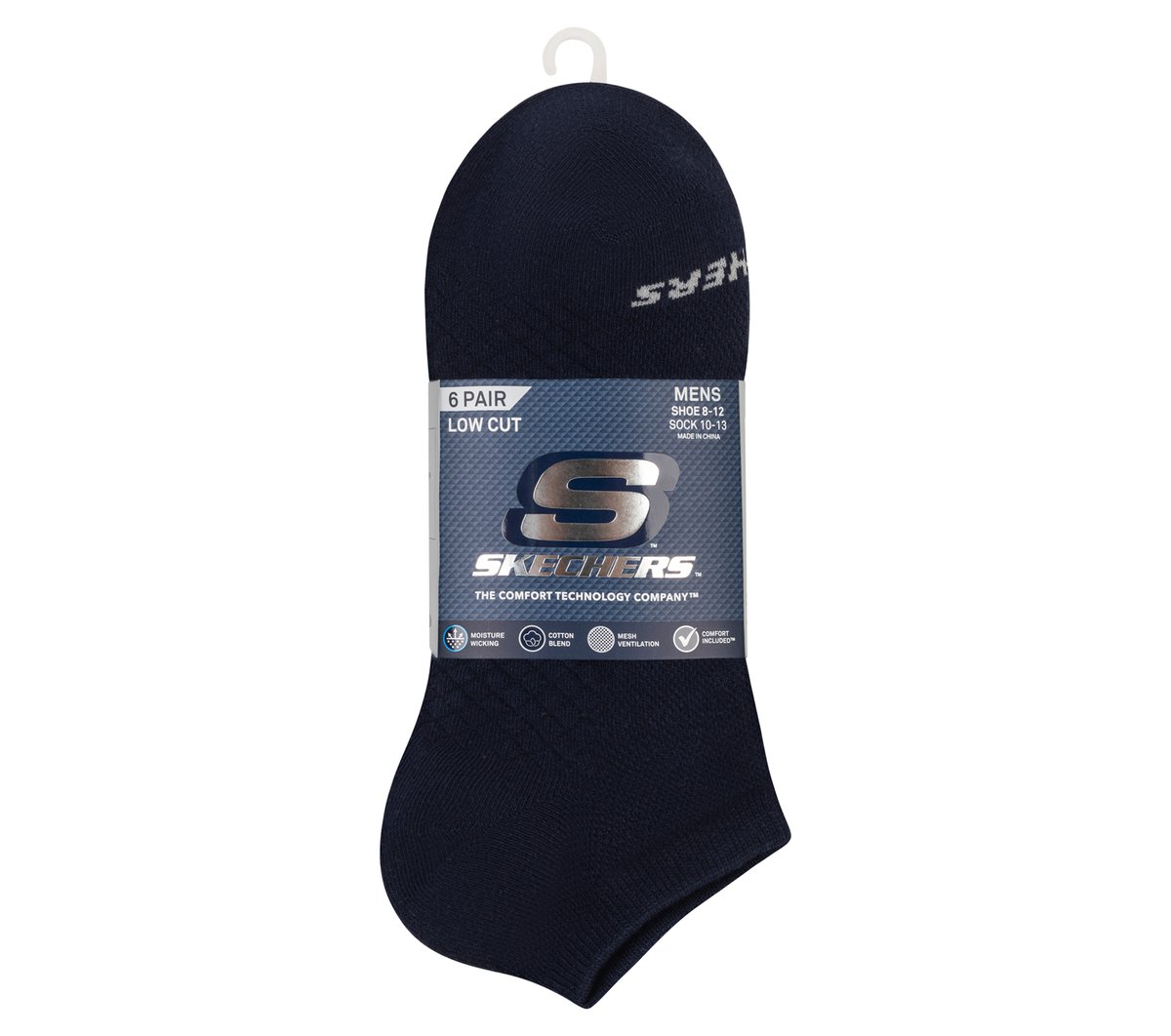 Skechers Skechers 6 Pack Men's Low Cut Texture Knit Socks Men