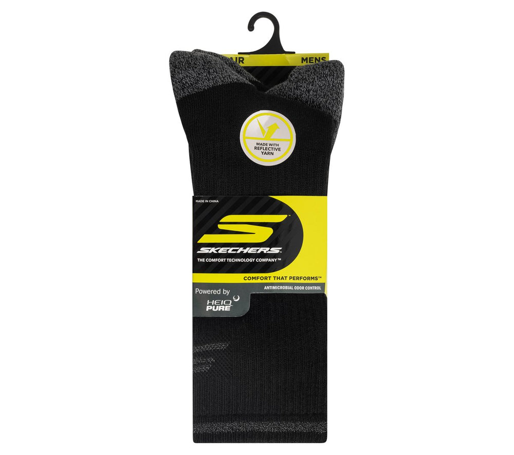 Skechers Skechers 3 Pack Men's Reflective Performance Crew Socks Men